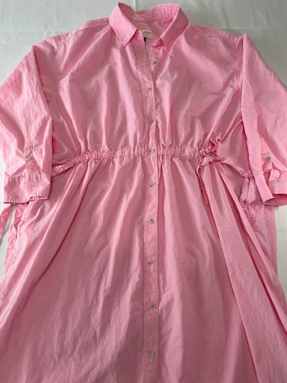 Universal Thread Pink Shirt Dress Womens XL Cotton Button Front Drawstring Waist